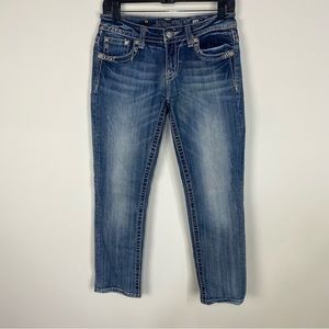 Miss Me Cuffed Capri Jewel Embellished Jeans